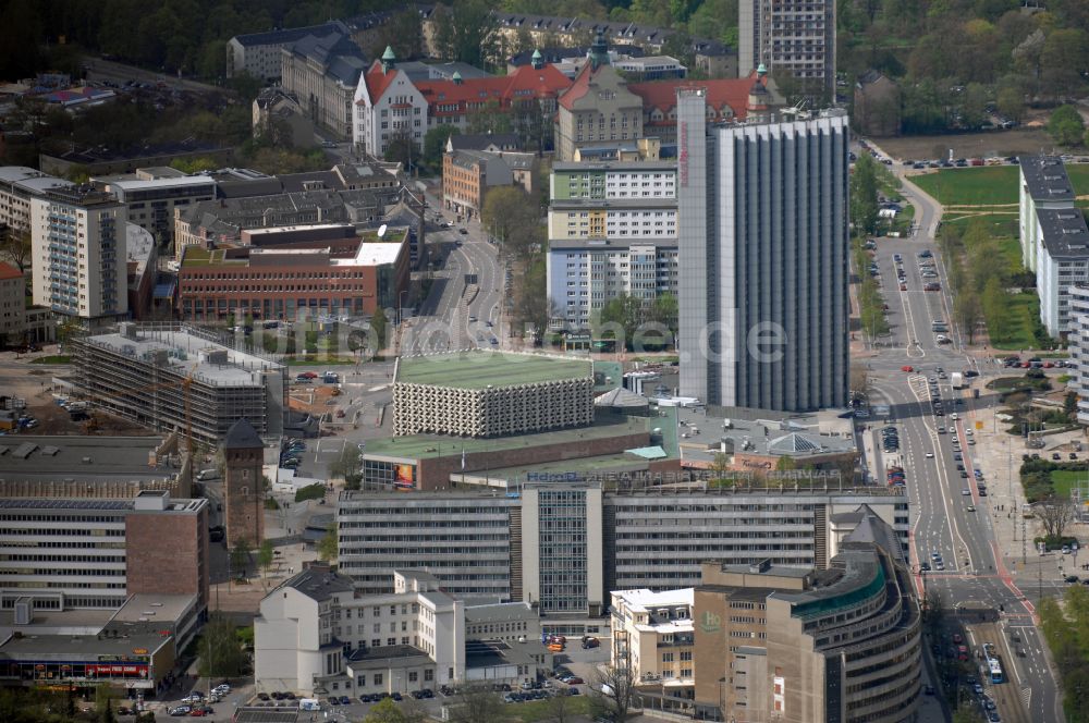 Luftaufnahme Chemnitz - Stadtzentrum im Innenstadtbereich in Chemnitz im Bundesland Sachsen, Deutschland