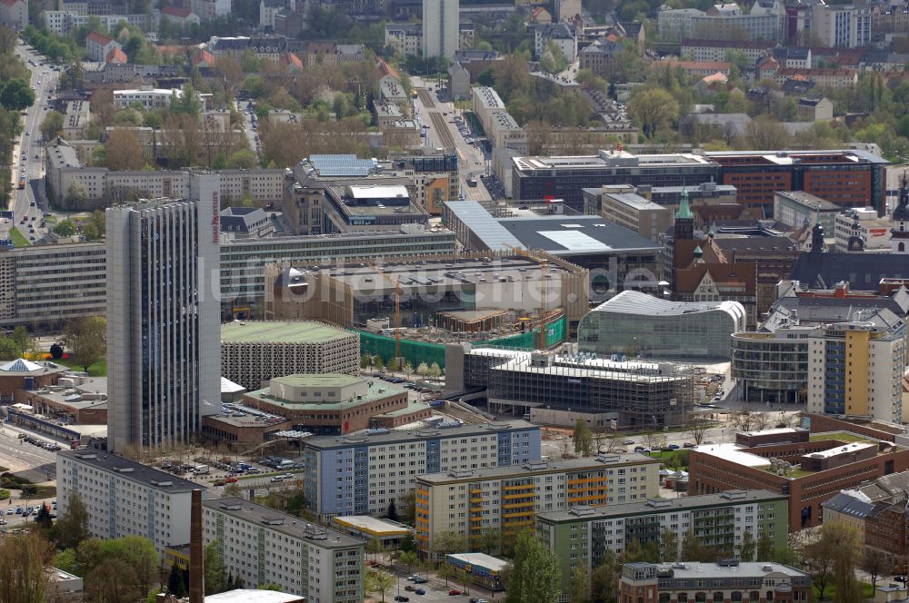 Chemnitz von oben - Stadtzentrum im Innenstadtbereich in Chemnitz im Bundesland Sachsen, Deutschland