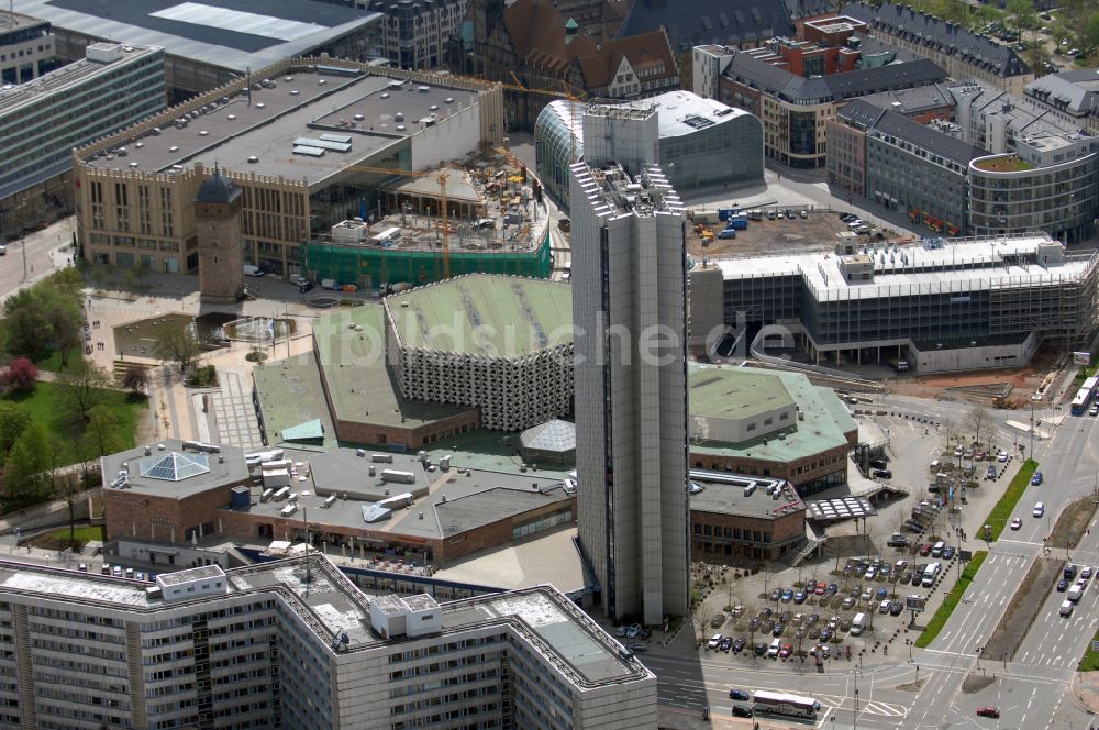 Chemnitz aus der Vogelperspektive: Stadtzentrum im Innenstadtbereich in Chemnitz im Bundesland Sachsen, Deutschland