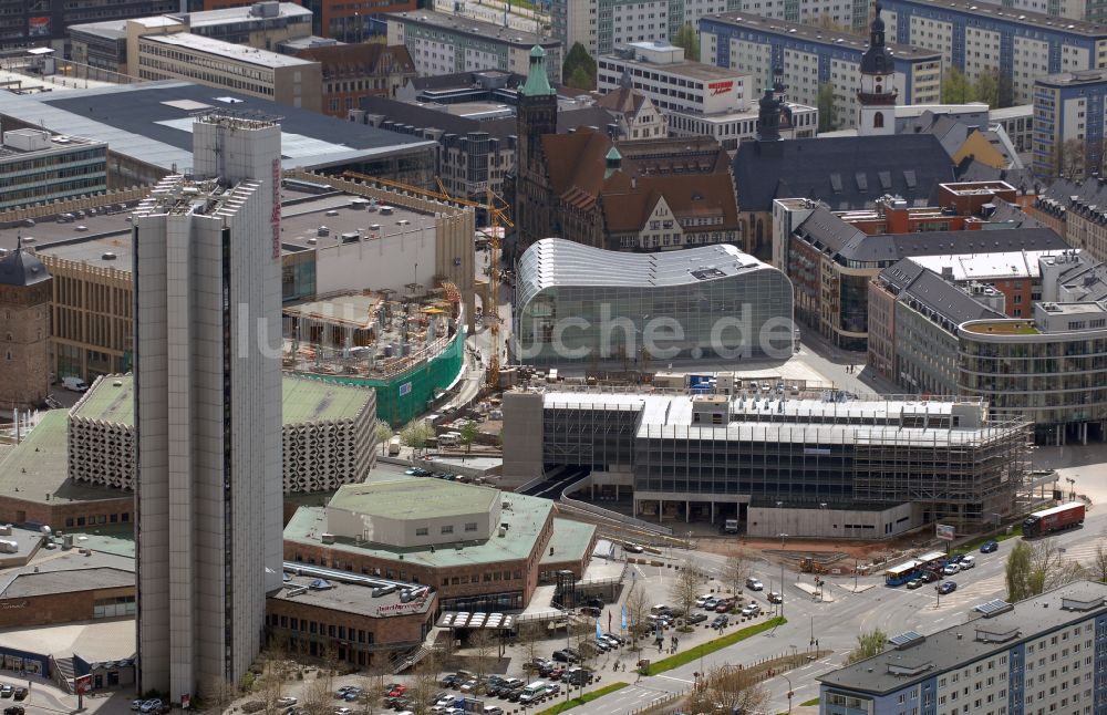 Luftbild Chemnitz - Stadtzentrum im Innenstadtbereich in Chemnitz im Bundesland Sachsen, Deutschland