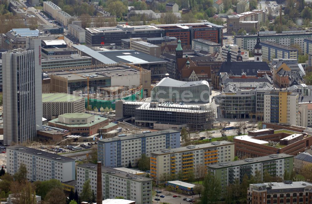 Luftaufnahme Chemnitz - Stadtzentrum im Innenstadtbereich in Chemnitz im Bundesland Sachsen, Deutschland