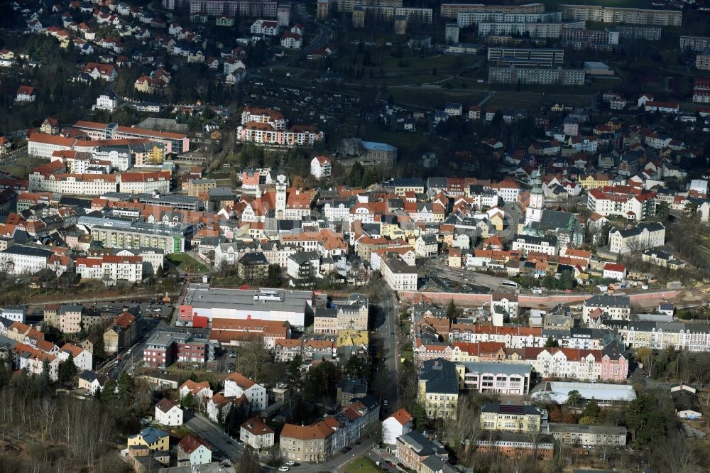 Luftaufnahme Döbeln - Stadtzentrum im Innenstadtbereich in Döbeln im Bundesland Sachsen