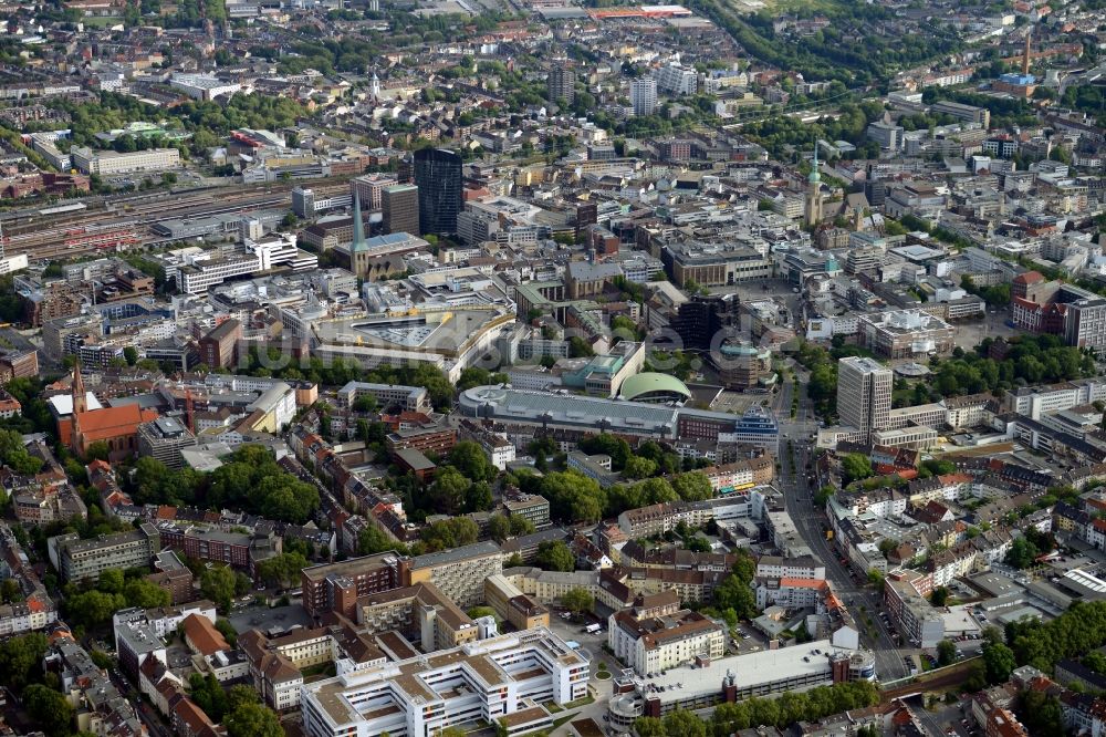 Dortmund aus der Vogelperspektive: Stadtzentrum im Innenstadtbereich in Dortmund im Bundesland Nordrhein-Westfalen