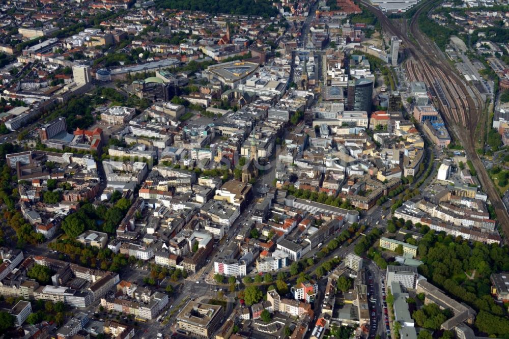 Dortmund aus der Vogelperspektive: Stadtzentrum im Innenstadtbereich in Dortmund im Bundesland Nordrhein-Westfalen