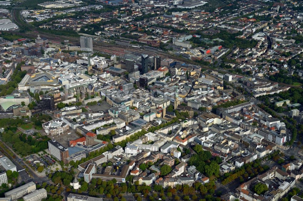 Luftaufnahme Dortmund - Stadtzentrum im Innenstadtbereich in Dortmund im Bundesland Nordrhein-Westfalen