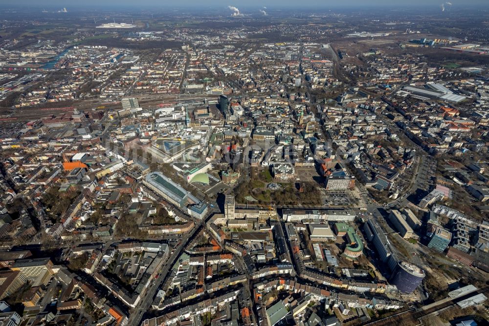 Dortmund von oben - Stadtzentrum im Innenstadtbereich in Dortmund im Bundesland Nordrhein-Westfalen, Deutschland