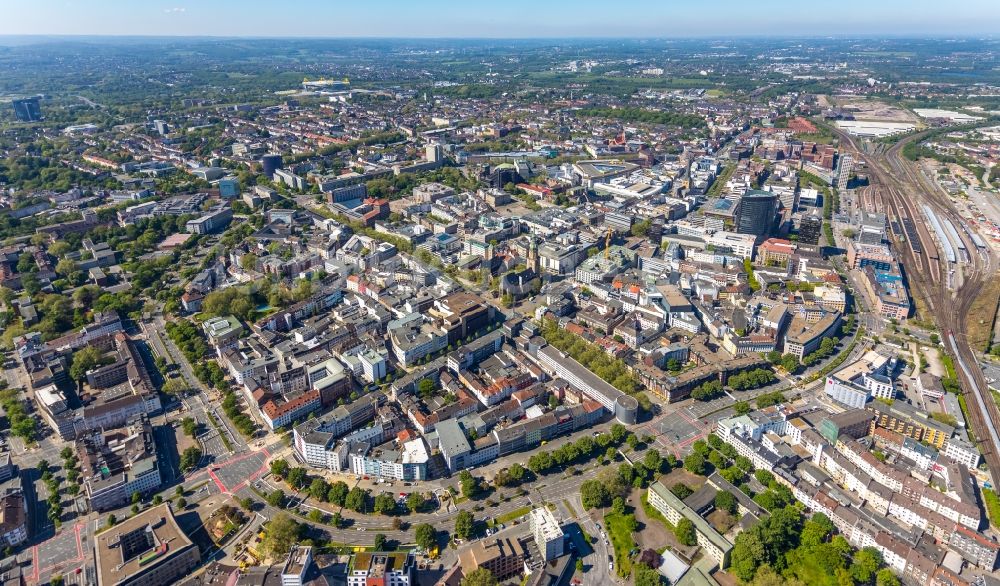 Dortmund aus der Vogelperspektive: Stadtzentrum im Innenstadtbereich in Dortmund im Bundesland Nordrhein-Westfalen, Deutschland