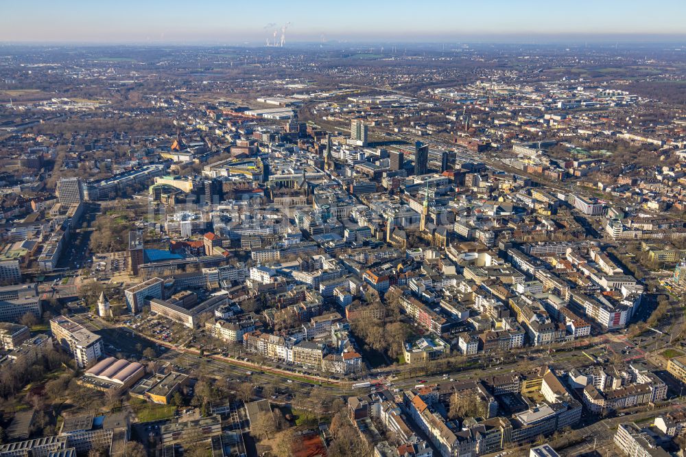 Dortmund von oben - Stadtzentrum im Innenstadtbereich in Dortmund im Bundesland Nordrhein-Westfalen, Deutschland