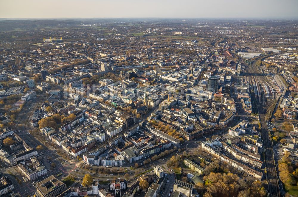 Luftaufnahme Dortmund - Stadtzentrum im Innenstadtbereich in Dortmund im Bundesland Nordrhein-Westfalen, Deutschland