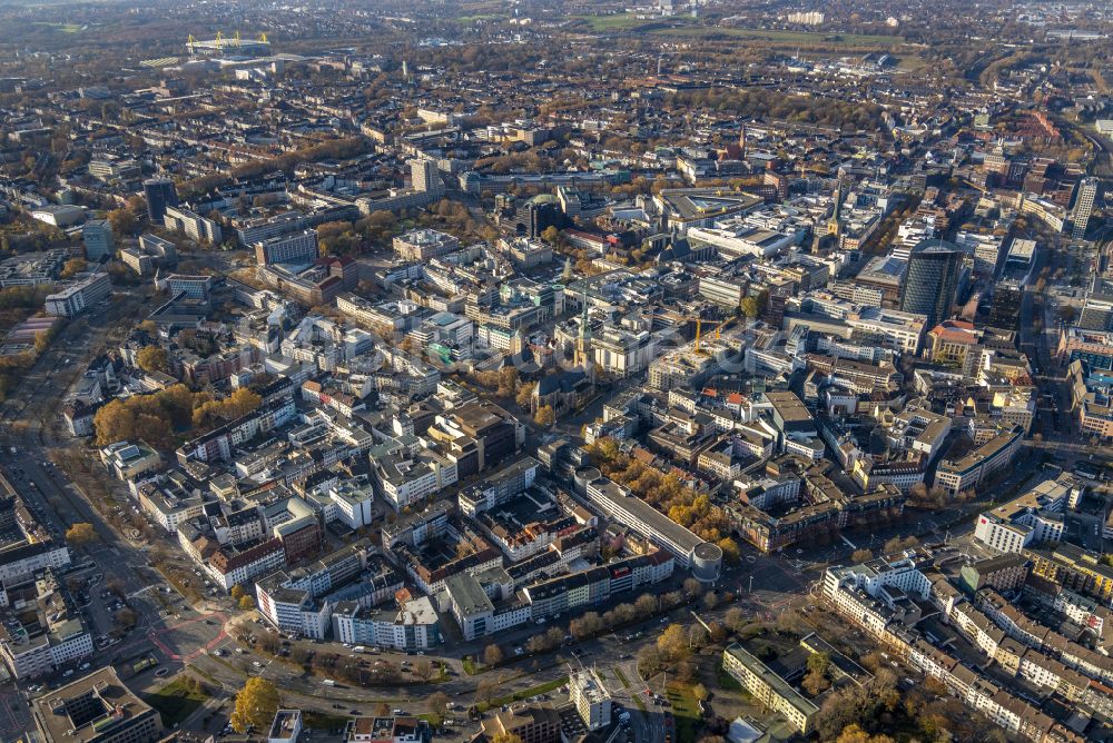 Dortmund von oben - Stadtzentrum im Innenstadtbereich in Dortmund im Bundesland Nordrhein-Westfalen, Deutschland