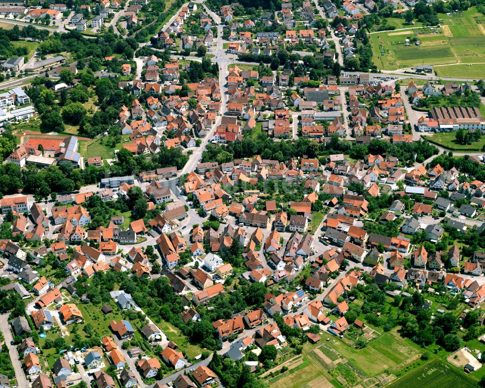 Dußlingen von oben - Stadtzentrum im Innenstadtbereich in Dußlingen im Bundesland Baden-Württemberg, Deutschland