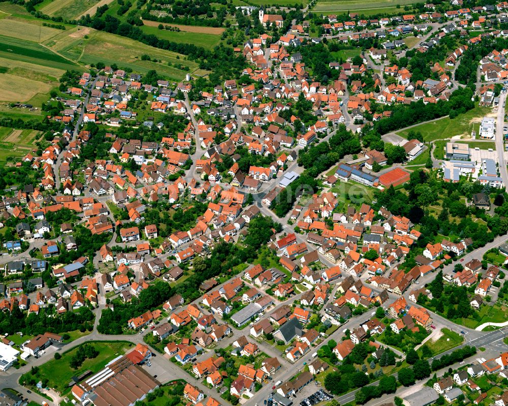 Luftaufnahme Dußlingen - Stadtzentrum im Innenstadtbereich in Dußlingen im Bundesland Baden-Württemberg, Deutschland