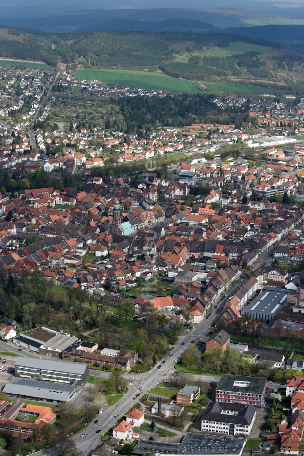 Luftbild Einbeck - Stadtzentrum im Innenstadtbereich in Einbeck im Bundesland Niedersachsen