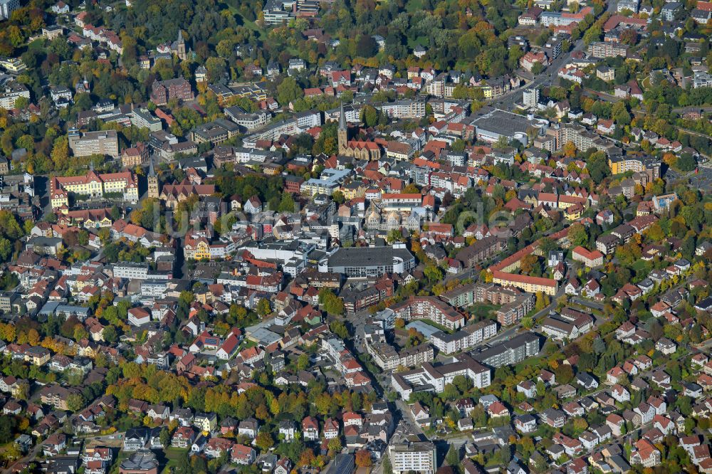 Elverdissen von oben - Stadtzentrum im Innenstadtbereich in Elverdissen im Bundesland Nordrhein-Westfalen, Deutschland