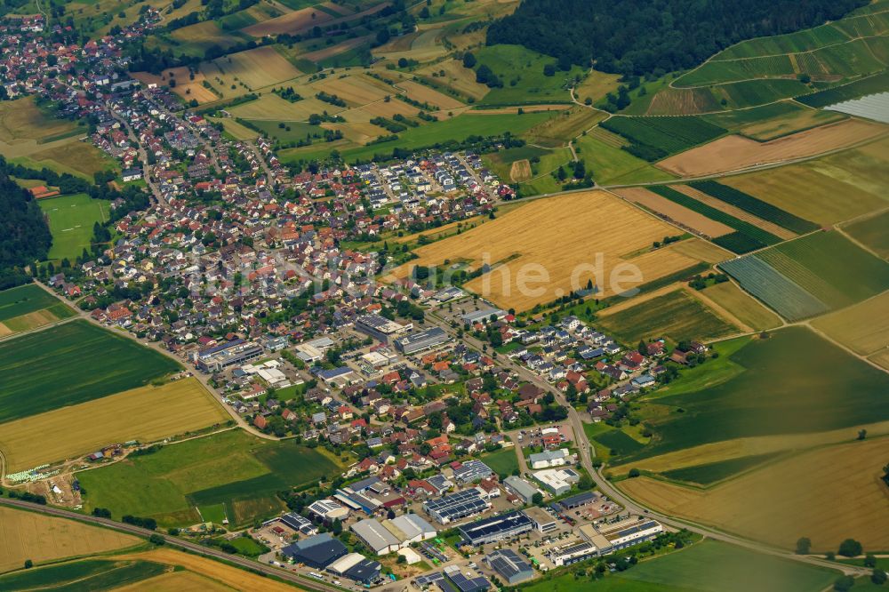 Luftaufnahme Emmendingen - Stadtzentrum im Innenstadtbereich von Emmendingen im Bundesland Baden-Württemberg, Deutschland