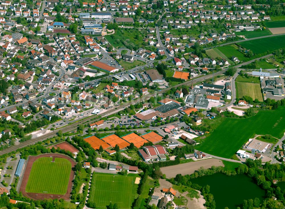 Erbach von oben - Stadtzentrum im Innenstadtbereich in Erbach im Bundesland Baden-Württemberg, Deutschland