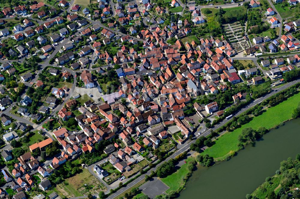 Luftaufnahme Erlabrunn - Stadtzentrum im Innenstadtbereich in Erlabrunn im Bundesland Bayern, Deutschland