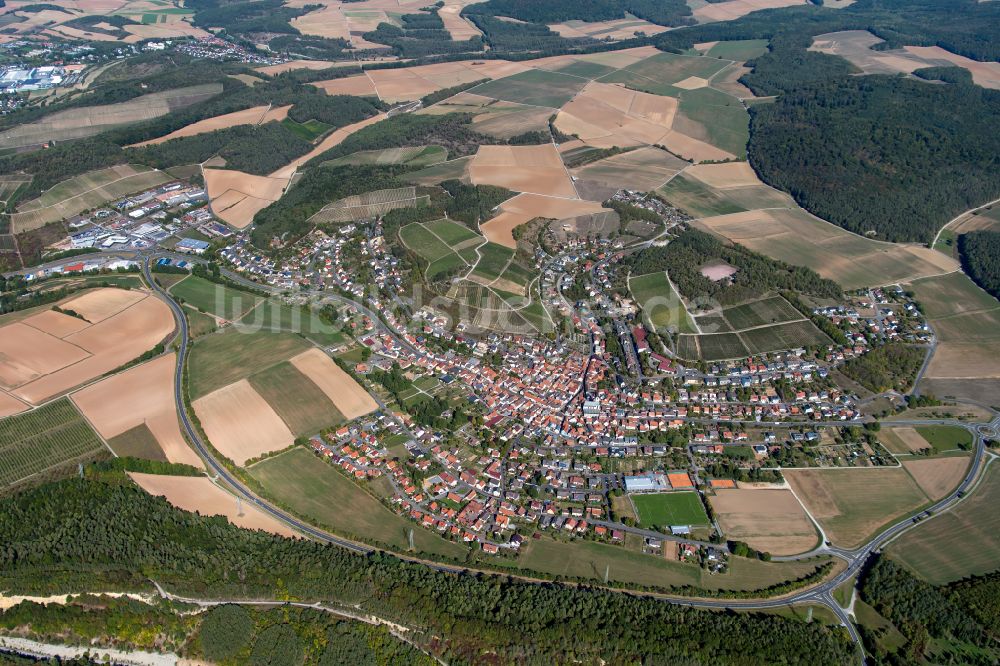 Luftbild Erlenbach bei Marktheidenfeld - Stadtzentrum im Innenstadtbereich in Erlenbach bei Marktheidenfeld im Bundesland Bayern, Deutschland