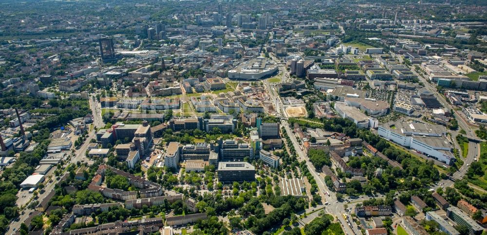 Essen aus der Vogelperspektive: Stadtzentrum im Innenstadtbereich in Essen im Bundesland Nordrhein-Westfalen