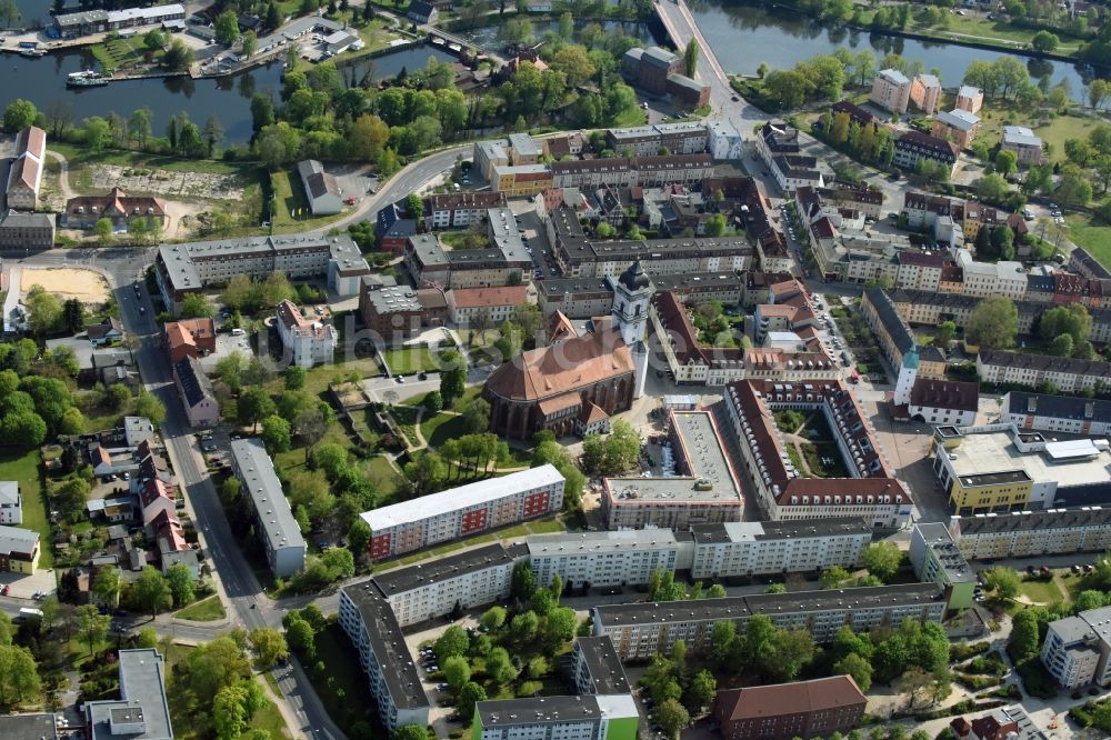 Fürstenwalde/Spree von oben - Stadtzentrum im Innenstadtbereich in Fürstenwalde/Spree im Bundesland Brandenburg