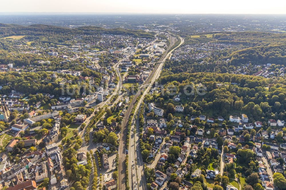 Luftaufnahme Gadderbaum - Stadtzentrum im Innenstadtbereich in Gadderbaum im Bundesland Nordrhein-Westfalen, Deutschland