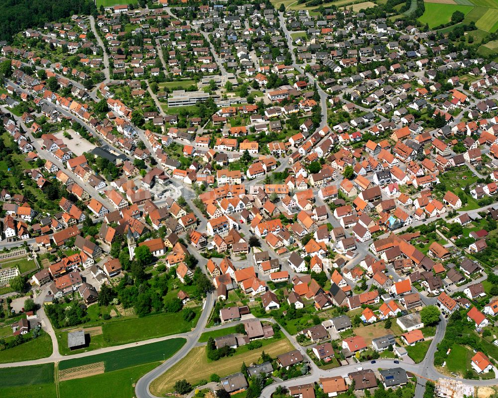 Luftaufnahme Gechingen - Stadtzentrum im Innenstadtbereich in Gechingen im Bundesland Baden-Württemberg, Deutschland