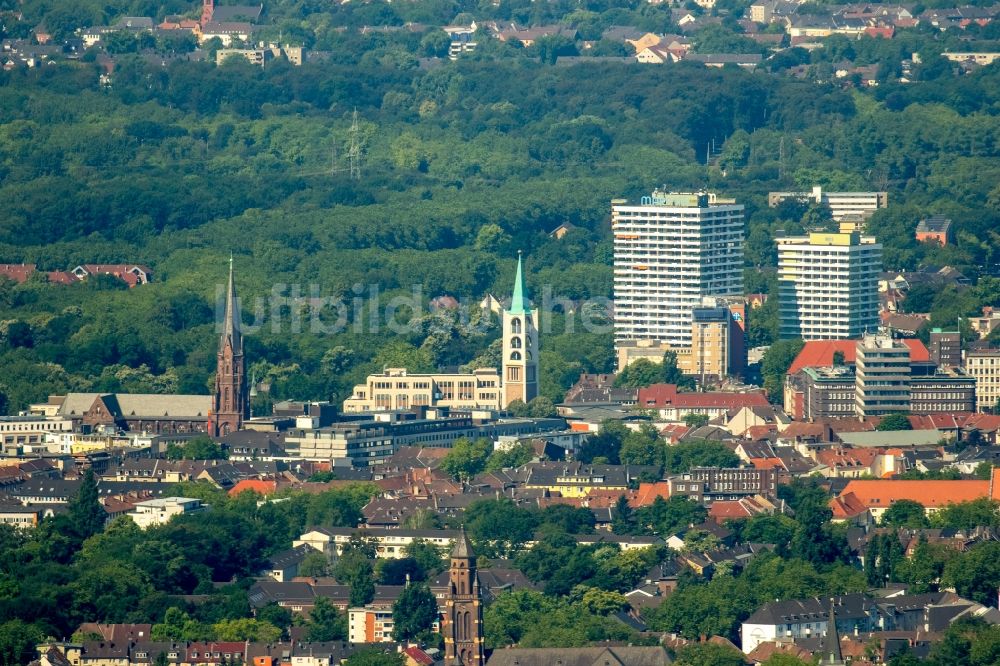 Gelsenkirchen aus der Vogelperspektive: Stadtzentrum im Innenstadtbereich in Gelsenkirchen im Bundesland Nordrhein-Westfalen