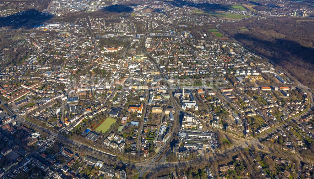 Gelsenkirchen von oben - Stadtzentrum im Innenstadtbereich in Gelsenkirchen im Bundesland Nordrhein-Westfalen, Deutschland