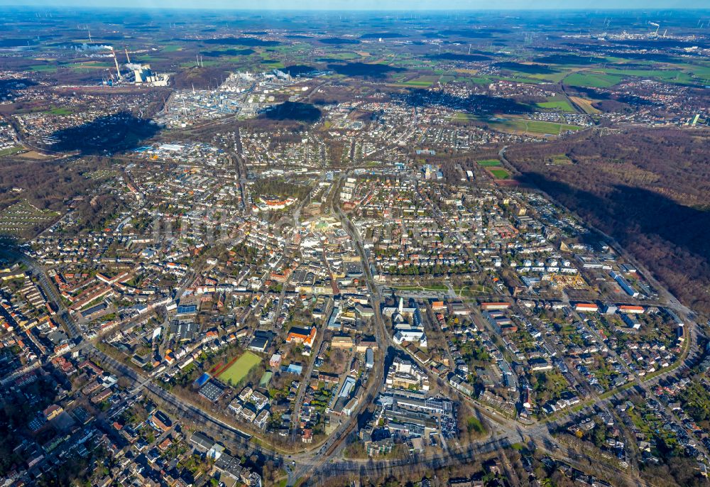 Luftbild Gelsenkirchen - Stadtzentrum im Innenstadtbereich in Gelsenkirchen im Bundesland Nordrhein-Westfalen, Deutschland