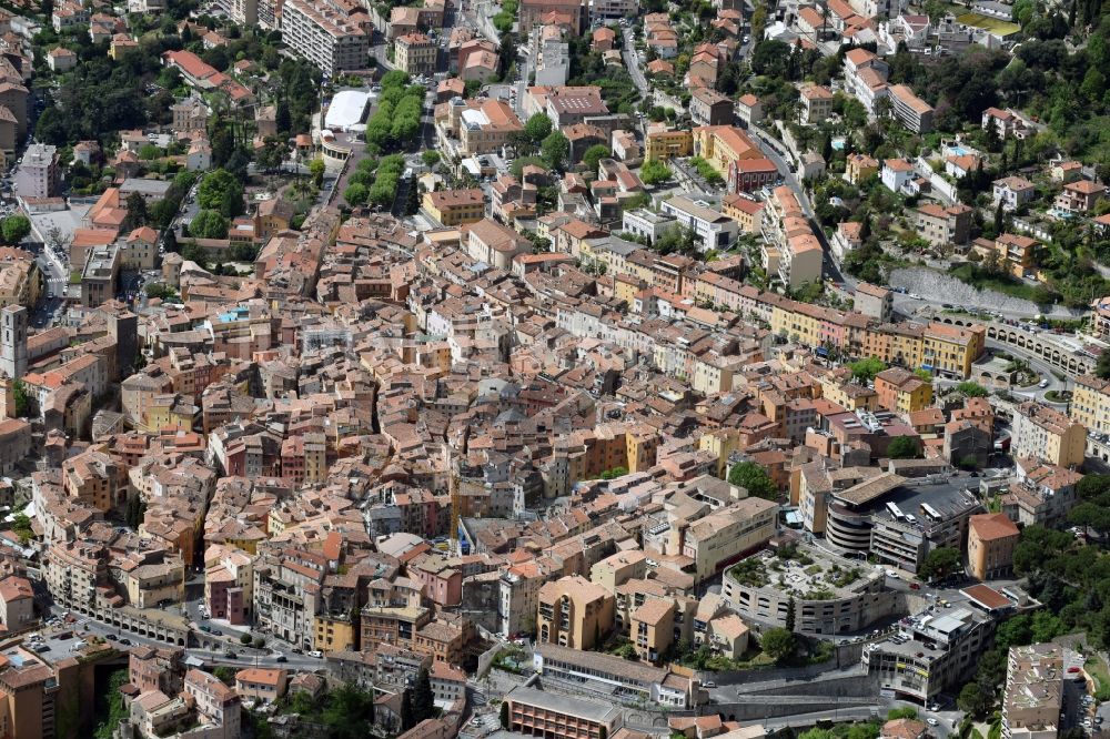 Luftbild Grasse - Stadtzentrum im Innenstadtbereich in Grasse in Provence-Alpes-Cote d'Azur, Frankreich