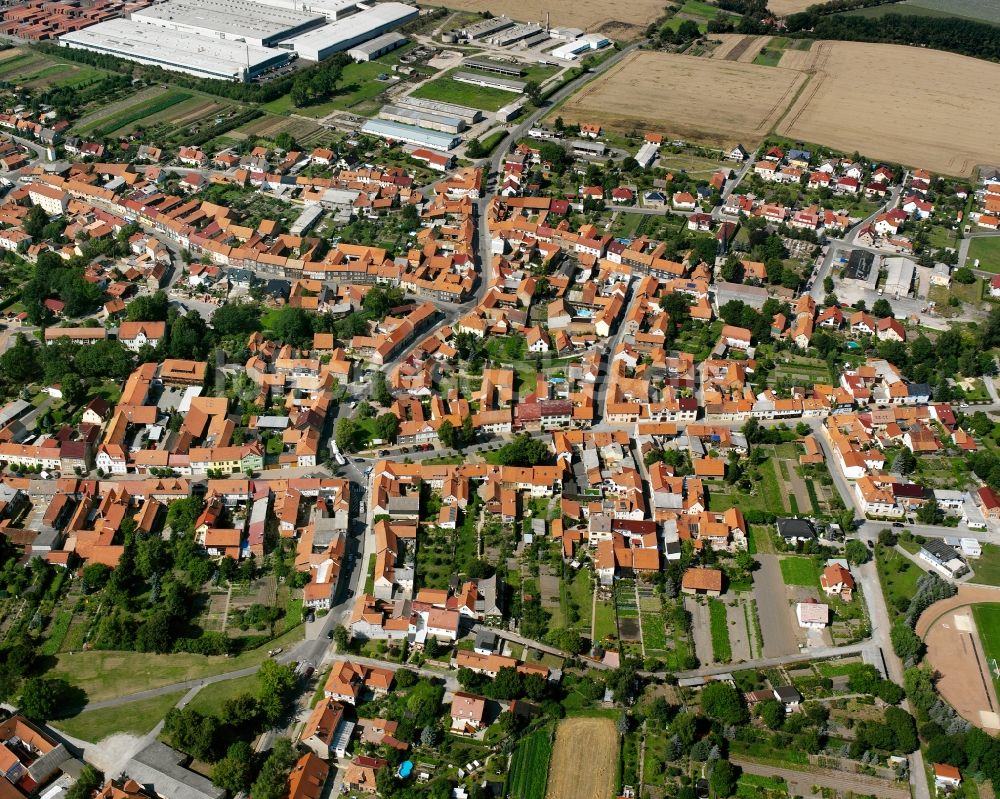 Luftaufnahme Großengottern - Stadtzentrum im Innenstadtbereich in Großengottern im Bundesland Thüringen, Deutschland