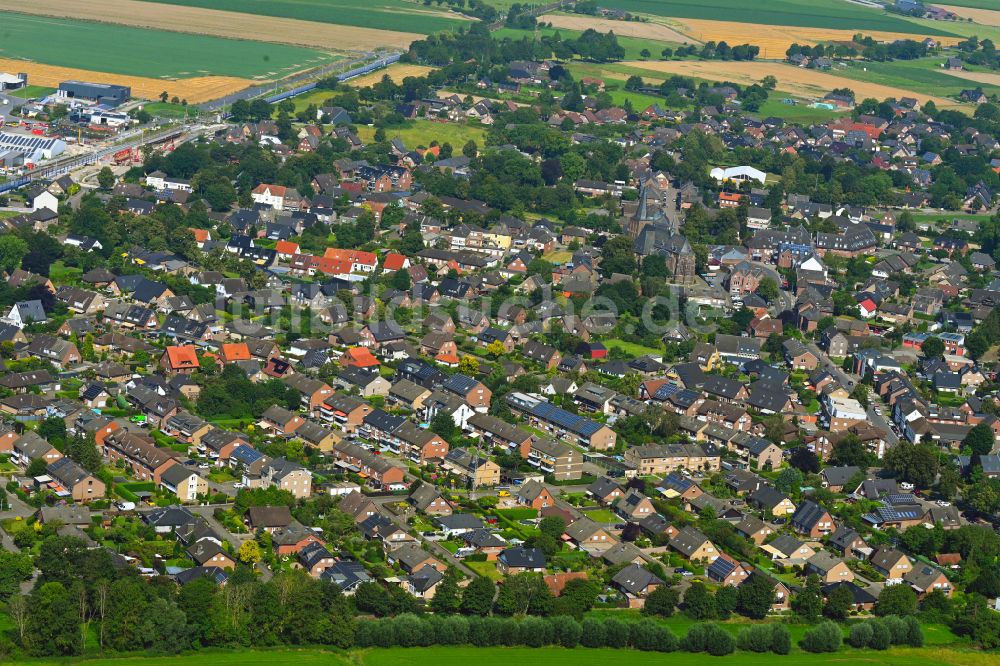 Luftbild Haldern - Stadtzentrum im Innenstadtbereich in Haldern im Bundesland Nordrhein-Westfalen, Deutschland