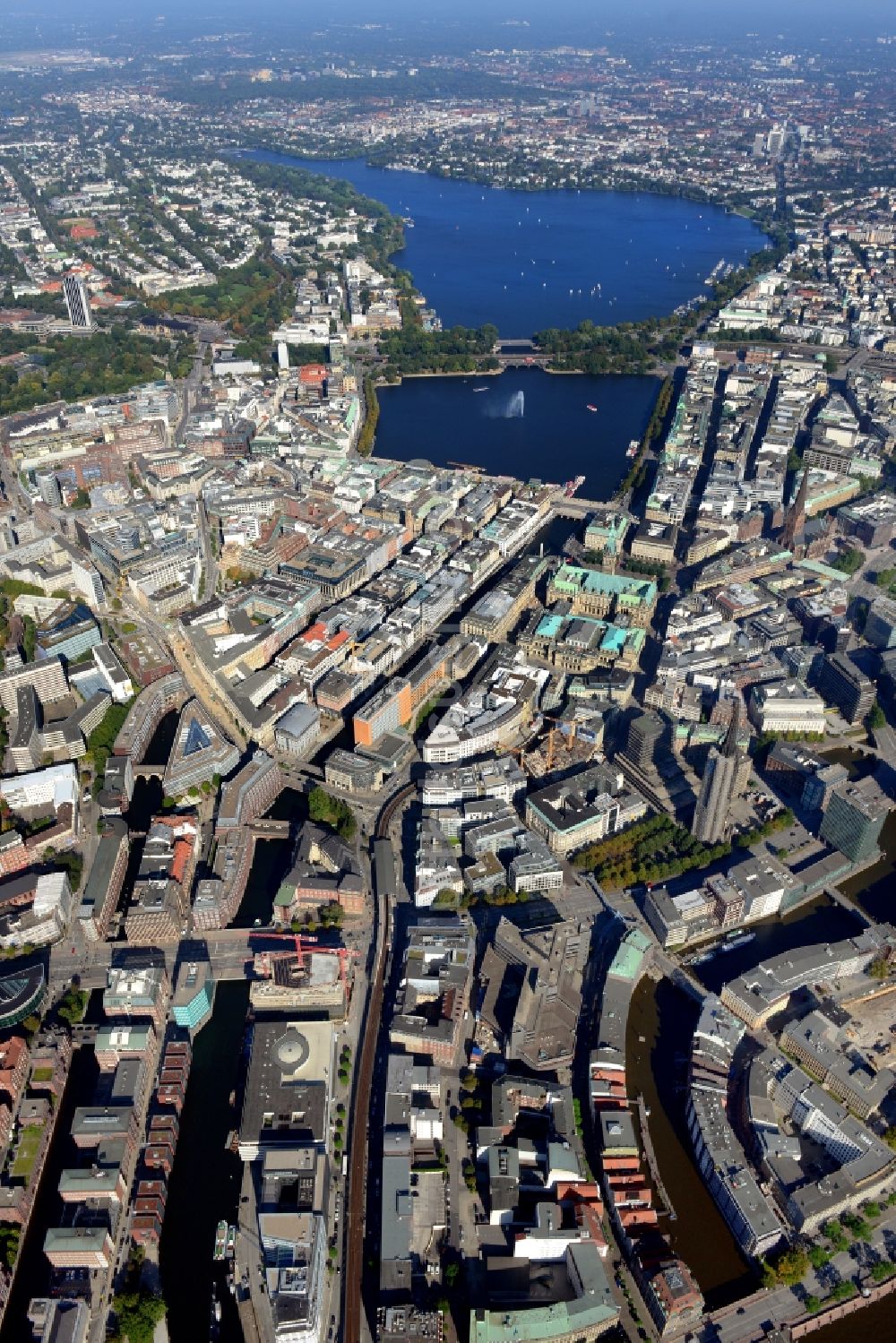 Luftbild Hamburg - Stadtzentrum im Innenstadtbereich in Hamburg