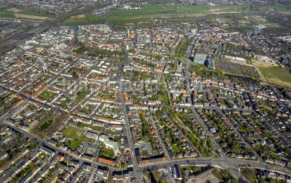 Hamm aus der Vogelperspektive: Stadtzentrum im Innenstadtbereich in Hamm im Bundesland Nordrhein-Westfalen