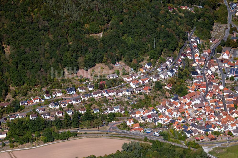 Hasloch aus der Vogelperspektive: Stadtzentrum im Innenstadtbereich in Hasloch im Bundesland Bayern, Deutschland