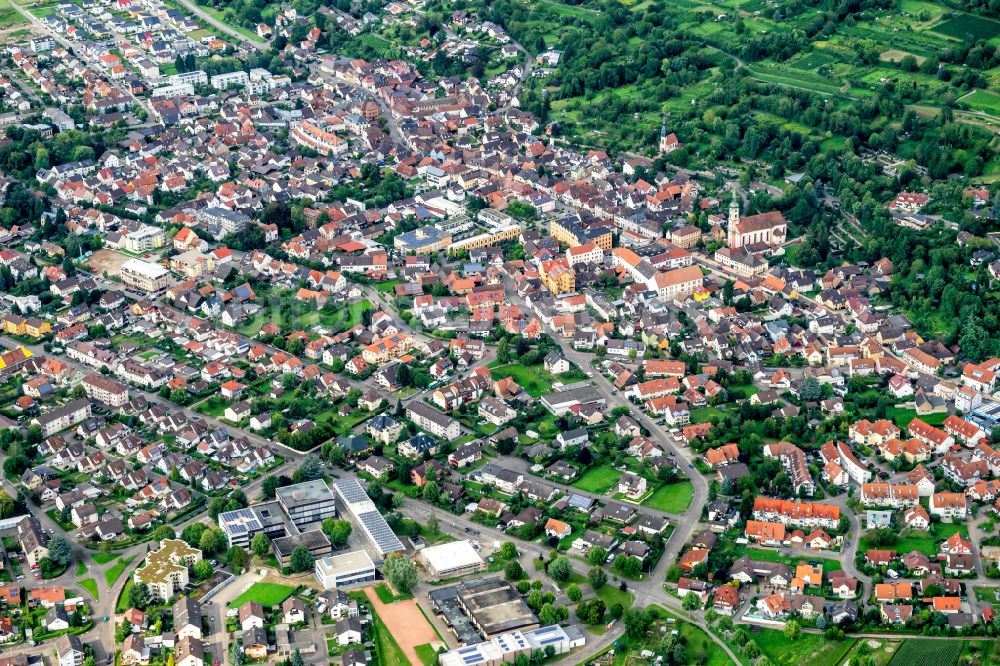 Luftaufnahme Herbolzheim - Stadtzentrum im Innenstadtbereich in Herbolzheim im Bundesland Baden-Württemberg, Deutschland