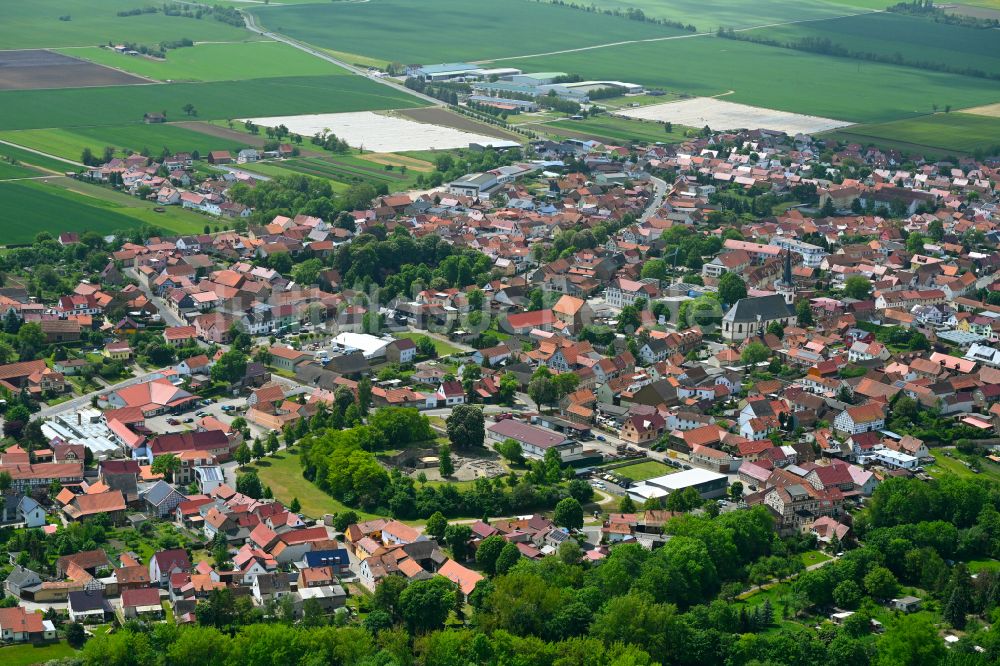 Luftaufnahme Herbsleben - Stadtzentrum im Innenstadtbereich in Herbsleben im Bundesland Thüringen, Deutschland