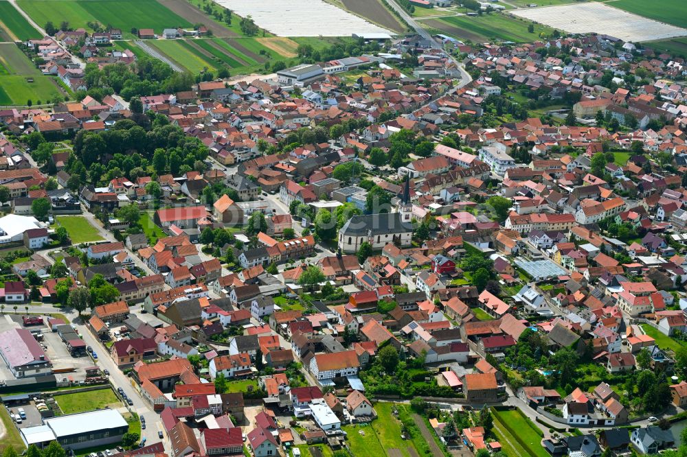 Herbsleben von oben - Stadtzentrum im Innenstadtbereich in Herbsleben im Bundesland Thüringen, Deutschland