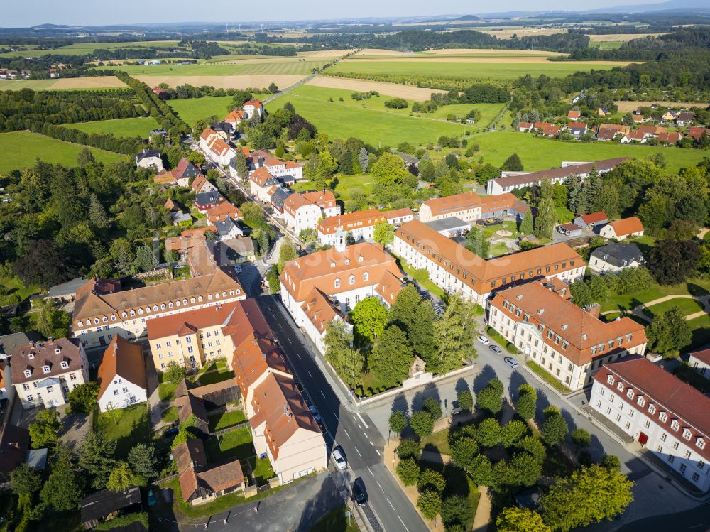 Luftbild Herrnhut - Stadtzentrum im Innenstadtbereich in Herrnhut im Bundesland Sachsen, Deutschland