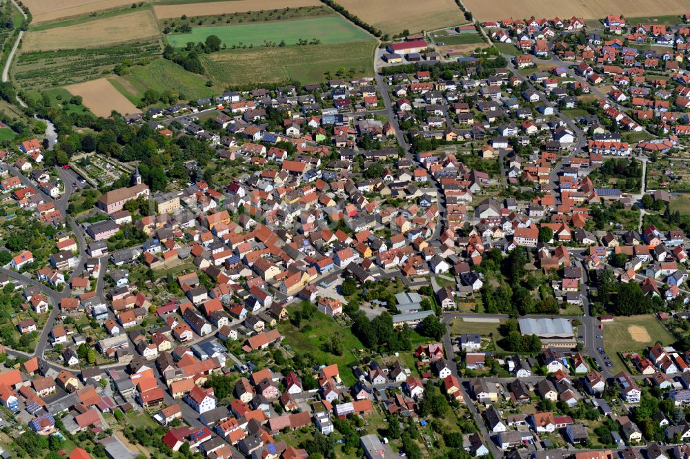 Luftbild Hettstadt - Stadtzentrum im Innenstadtbereich in Hettstadt im Bundesland Bayern, Deutschland