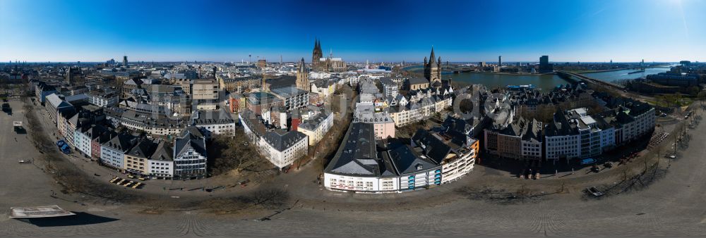 Köln von oben - Stadtzentrum im Innenstadtbereich am Heumarkt in Köln im Bundesland Nordrhein-Westfalen, Deutschland