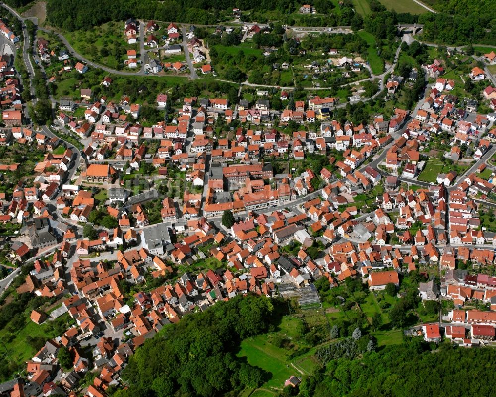 Luftbild Heyerode - Stadtzentrum im Innenstadtbereich in Heyerode im Bundesland Thüringen, Deutschland