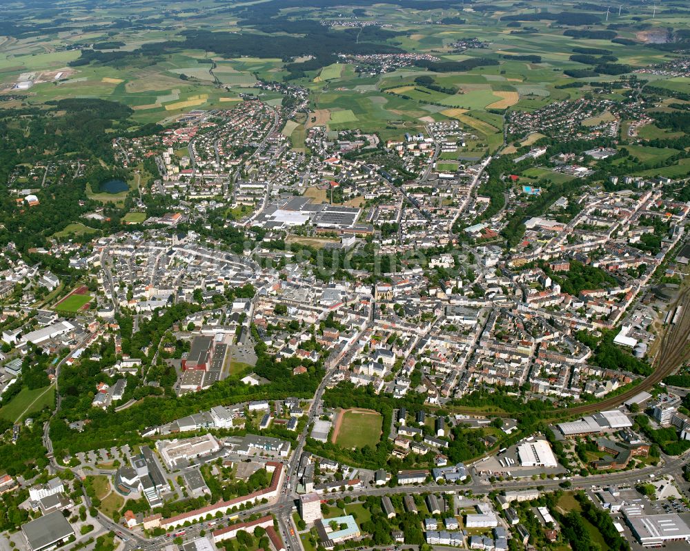 Hof aus der Vogelperspektive: Stadtzentrum im Innenstadtbereich in Hof im Bundesland Bayern, Deutschland