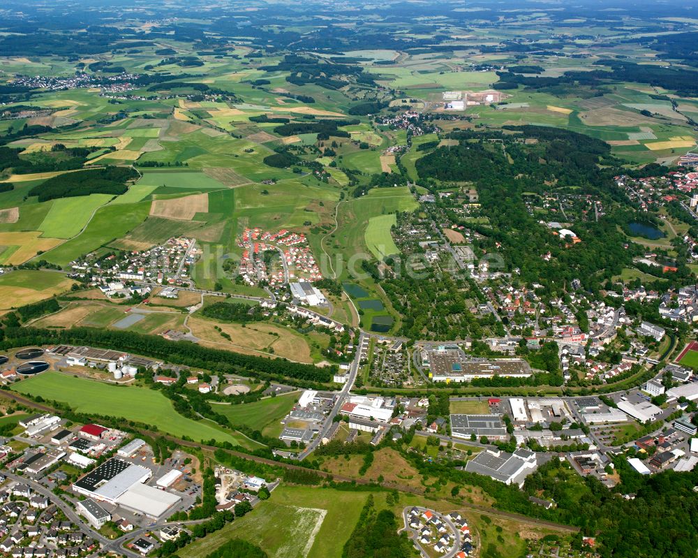 Hof aus der Vogelperspektive: Stadtzentrum im Innenstadtbereich in Hof im Bundesland Bayern, Deutschland