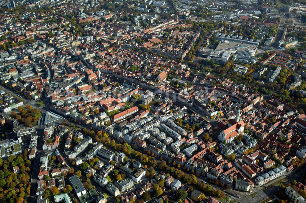 Luftbild Innenstadt - Sankt Ulrich-Dom - Stadtzentrum im Innenstadtbereich in Innenstadt - Sankt Ulrich-Dom im Bundesland Bayern, Deutschland