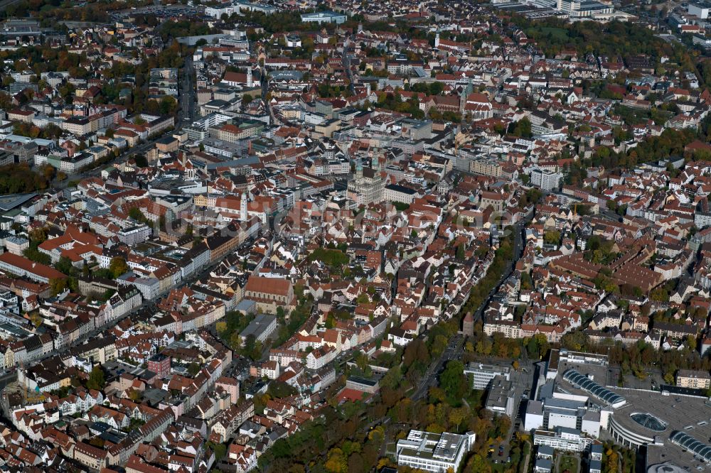 Jakobervorstadt-Süd von oben - Stadtzentrum im Innenstadtbereich in Jakobervorstadt-Süd im Bundesland Bayern, Deutschland