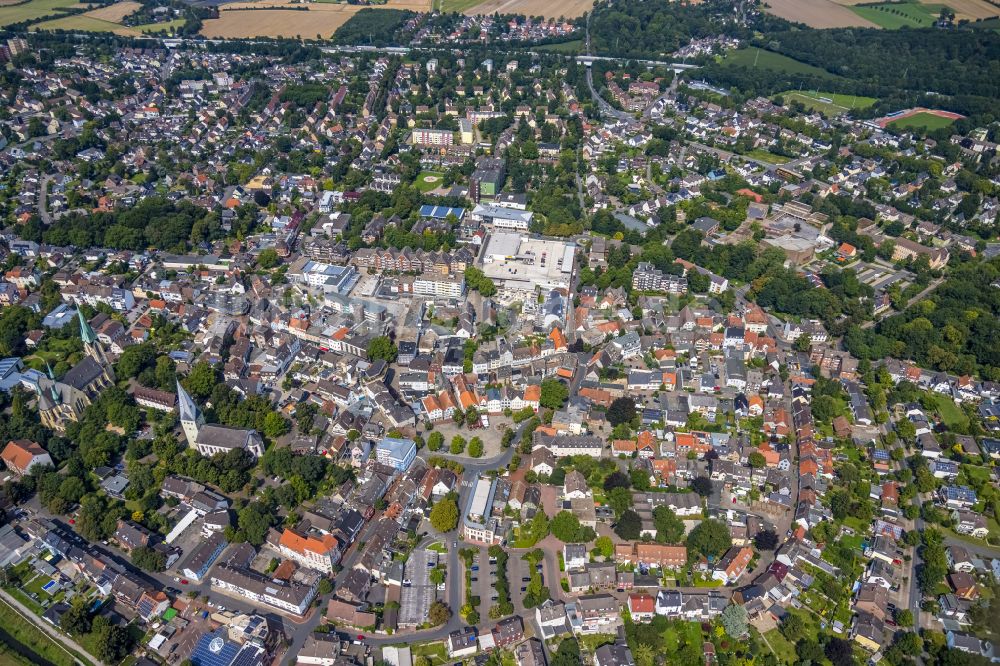 Kamen aus der Vogelperspektive: Stadtzentrum im Innenstadtbereich in Kamen im Bundesland Nordrhein-Westfalen, Deutschland