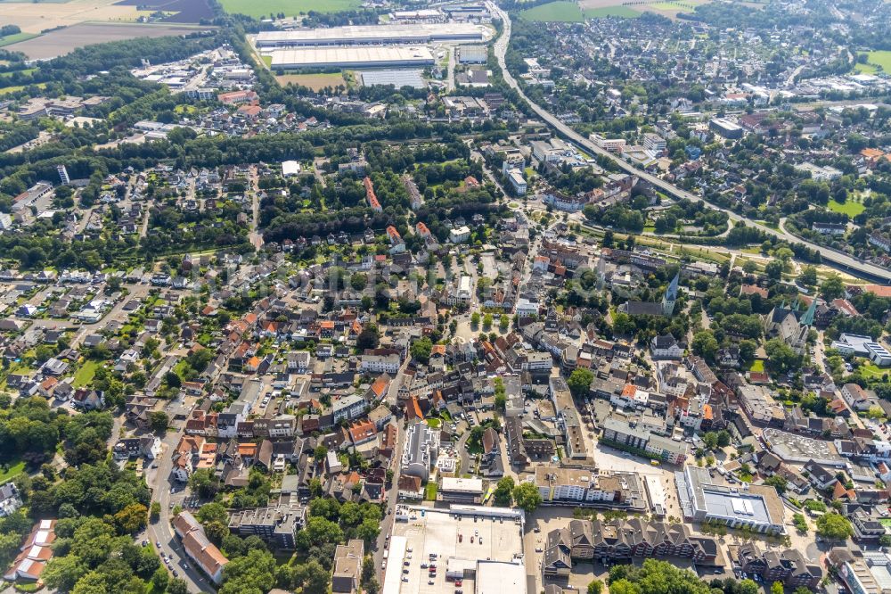 Luftaufnahme Kamen - Stadtzentrum im Innenstadtbereich in Kamen im Bundesland Nordrhein-Westfalen, Deutschland