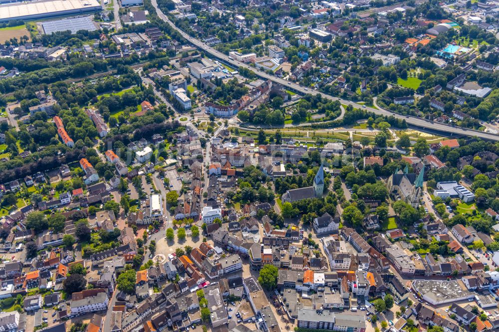 Luftbild Kamen - Stadtzentrum im Innenstadtbereich in Kamen im Bundesland Nordrhein-Westfalen, Deutschland