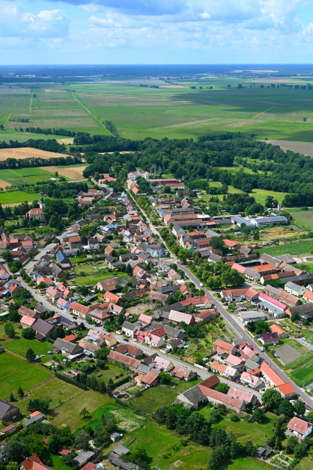 Karow aus der Vogelperspektive: Stadtzentrum im Innenstadtbereich in Karow im Bundesland Sachsen-Anhalt, Deutschland